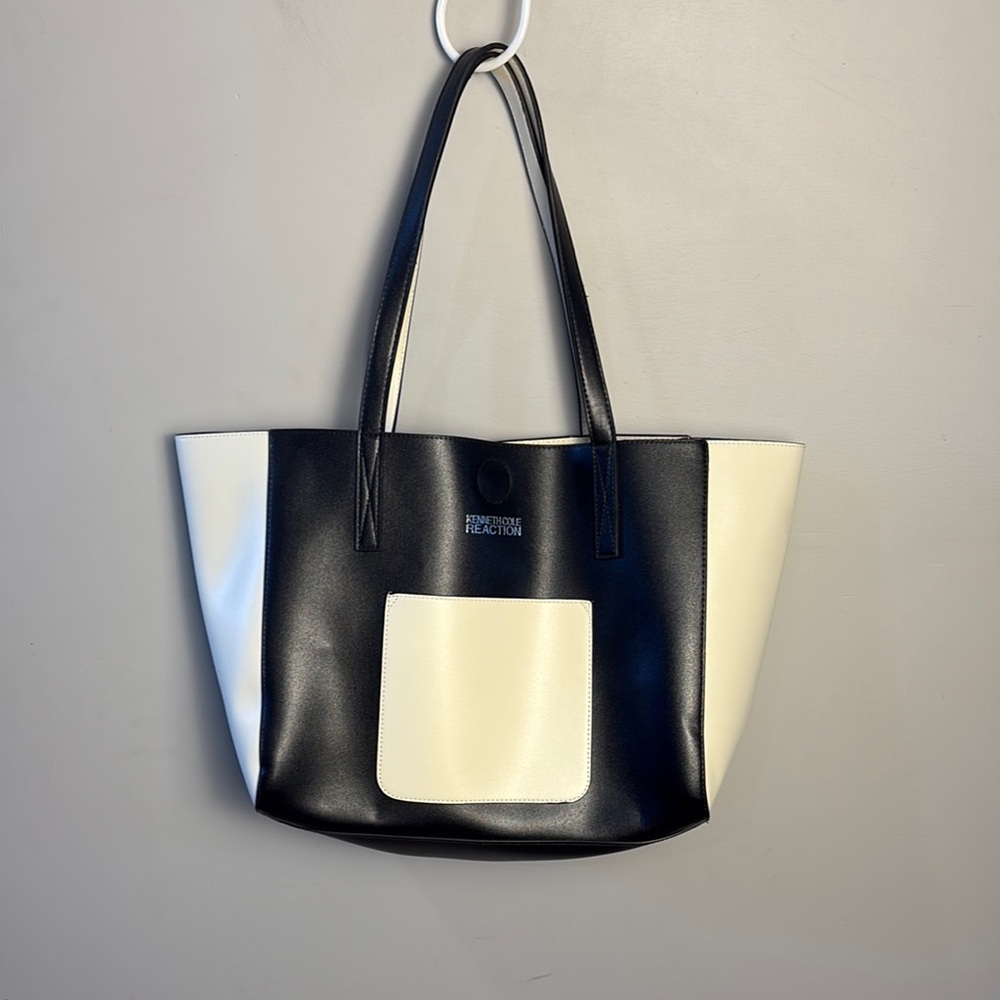 Kenneth Cole Reaction Black and Cream Tote Bag
